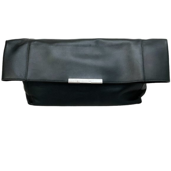 Celine Black Leather Large Fold Over Clutch - Picture 1 of 12
